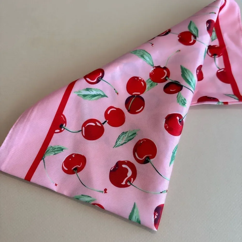 Cherry Print Pink Scarf P2